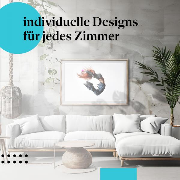 Schlafzimmer Deko: Dynamik mit "Tänzerin Sprung" Poster